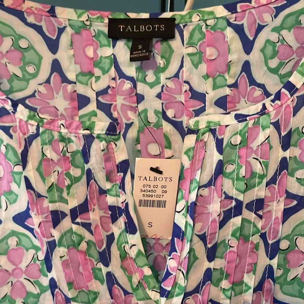 Talbots featherweight cotton blouse - Picture 3 of 5